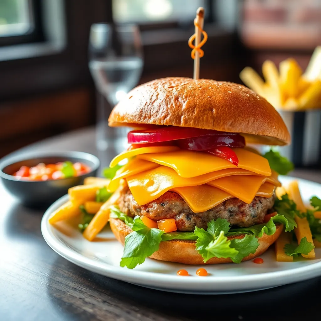 Recept - BURGER s bravčovým trhaným mäsom, hranolky, sweet chilli omáčka (list.šalát, rajčina, cheddar, červená cibuľa, majonéza)