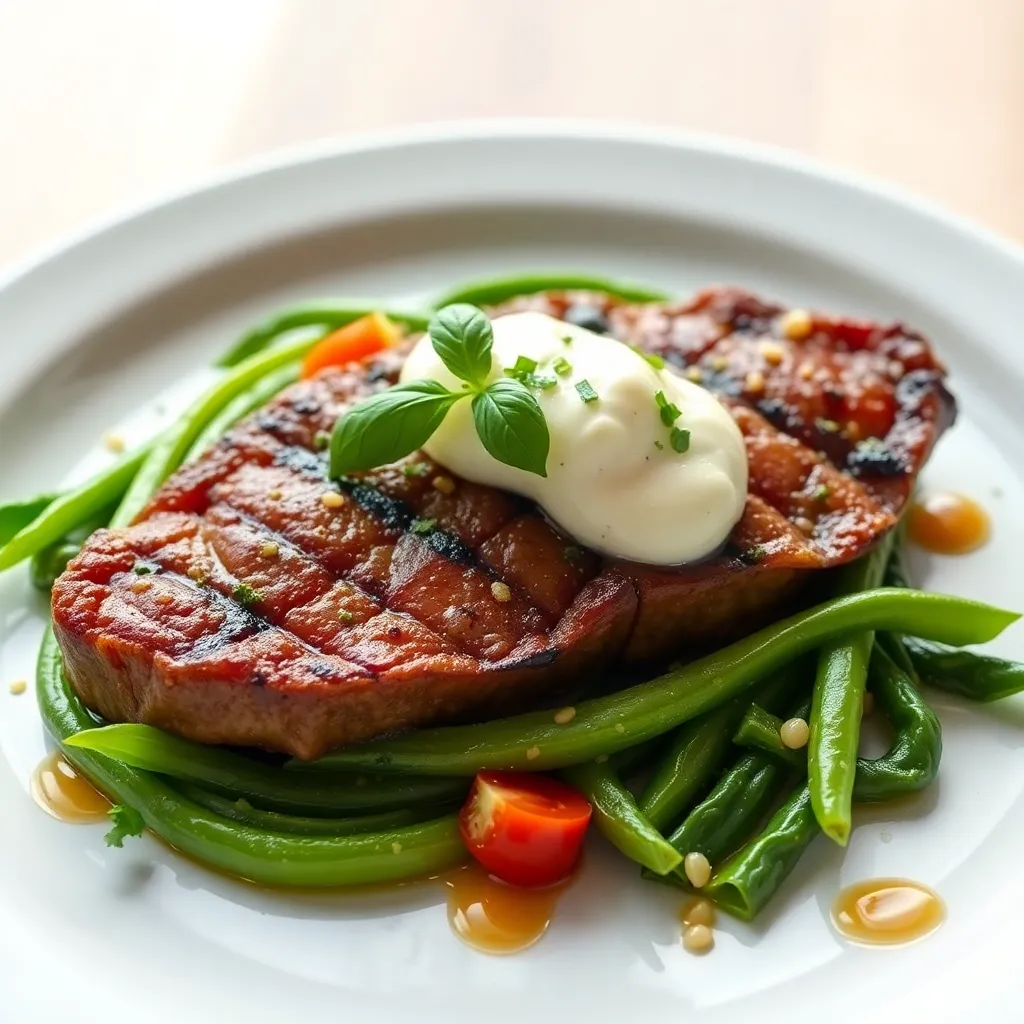 Recept - Bravčový steak na zelených fazuľkách so šťúchanými zemiakmi