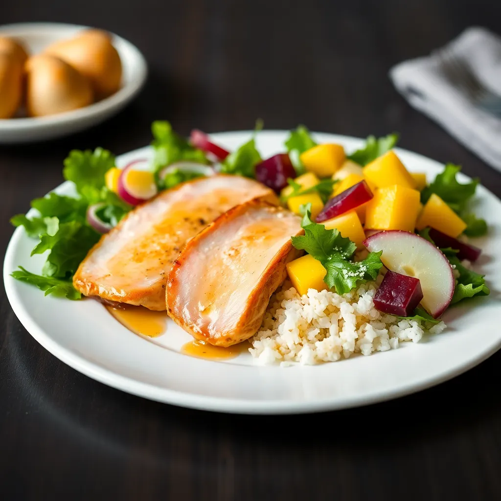 Recept - Kurací Cordon Bleu (Pražská šunka, syr) na prírodno jazmínovou ryžou, šalát s mangom