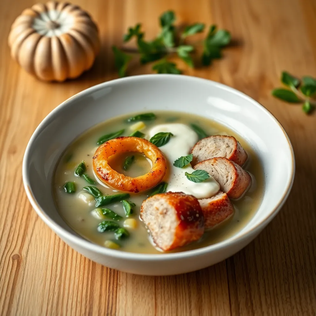 Recept - Špenátové halušky so syrokrémom a pečenou panenkou s cibuľovými krúžkami