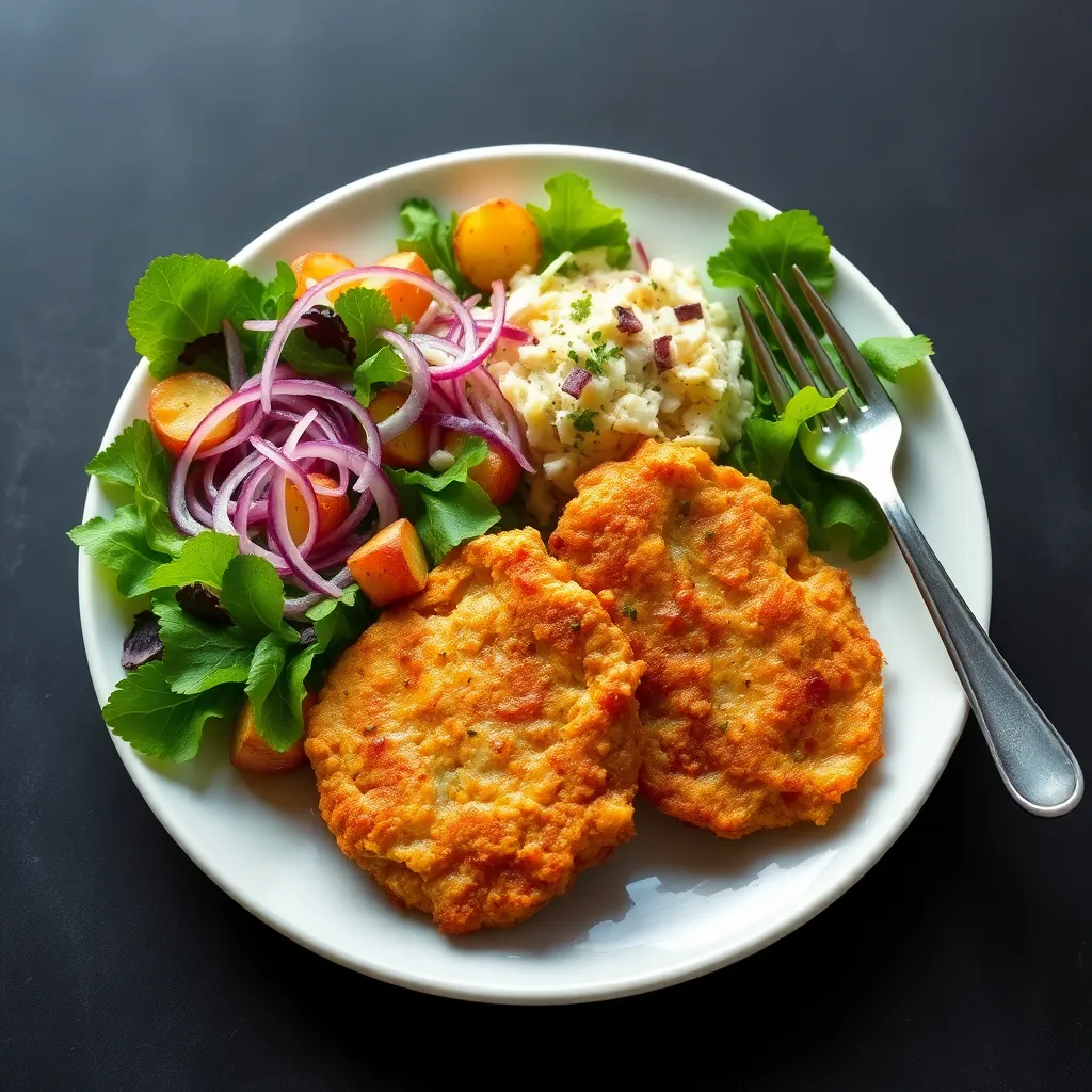 Recept - Kuracie rezníky v pivnom cestíčku s pečenými zemiakmi a Coleslaw šalátom