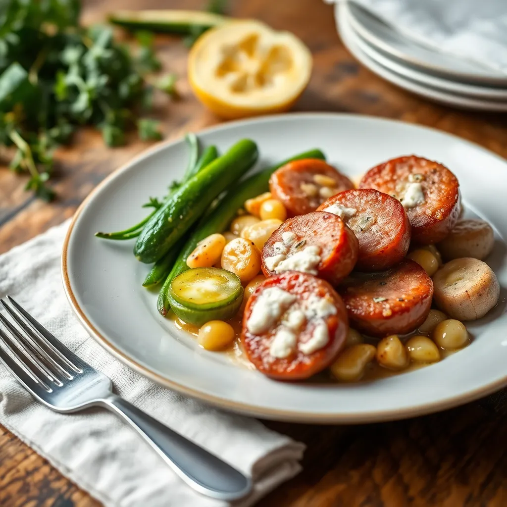 Recept - Granadiersky pochod s pečenou klobáskou, kyslá uhorka