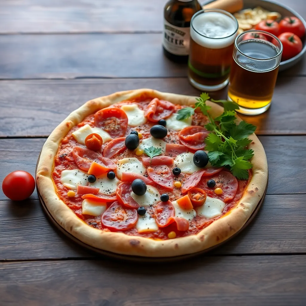 Recept - Pizza "K pivku" (tomato, syr, šunka, kukurica, olivy)
