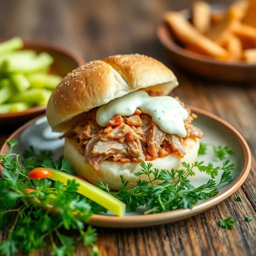 Recept - XXL buchta, plnená trhaným bravčovým mäsom a kôprová omáčka