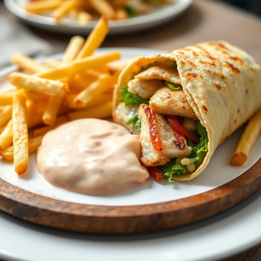 Recept - Taliansky wrap s kuracím mäsom, hranolky, domáca tatárska omáčka
