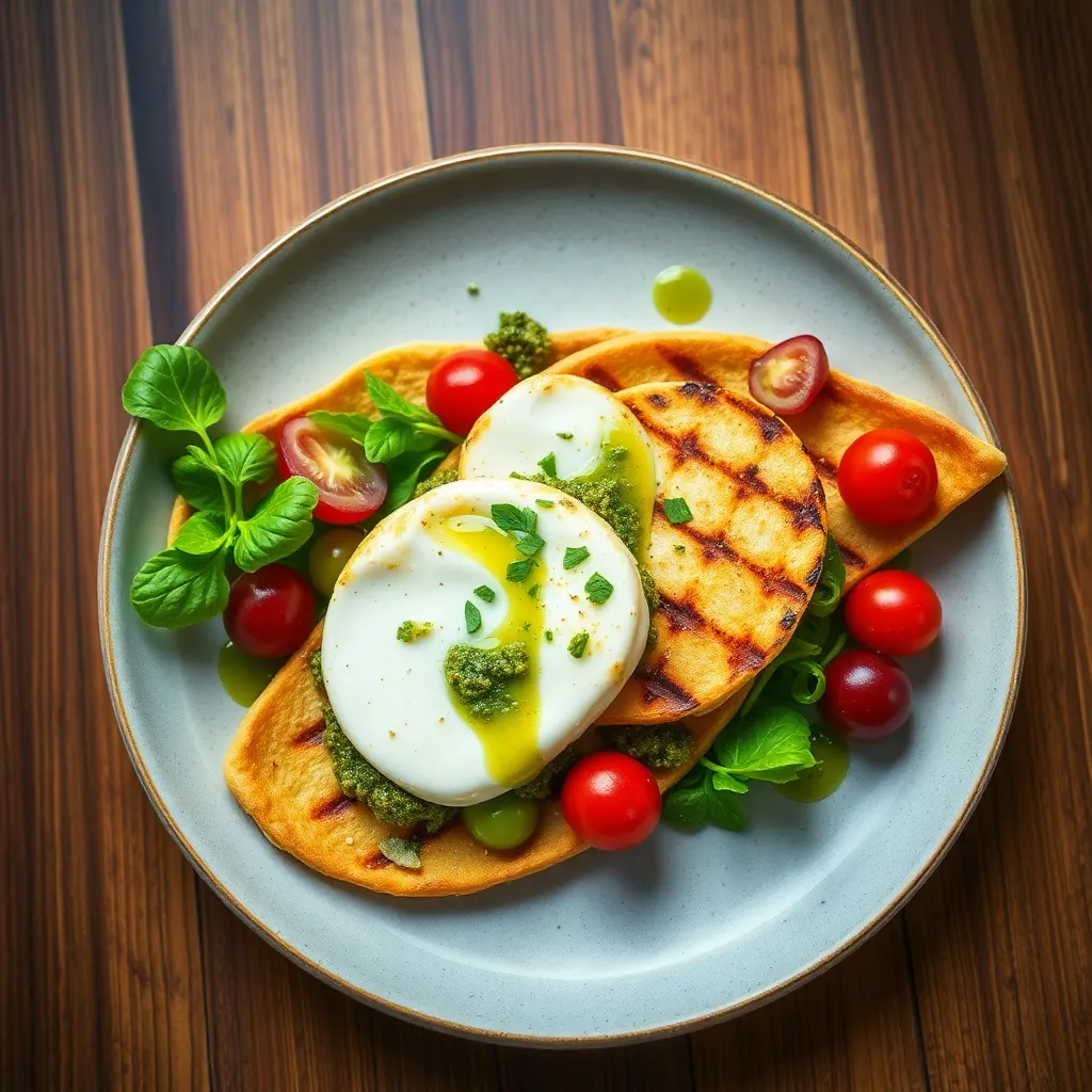 Recept - Zeleninový šalát s grilovanou bravčovou panenkou, bazalkovým pestom a halloumi syrom