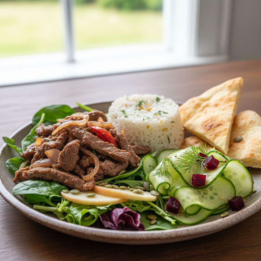 Recept - Hovädzie soté na spôsob španielskeho vtáčika, ryža, uhorkový šalát