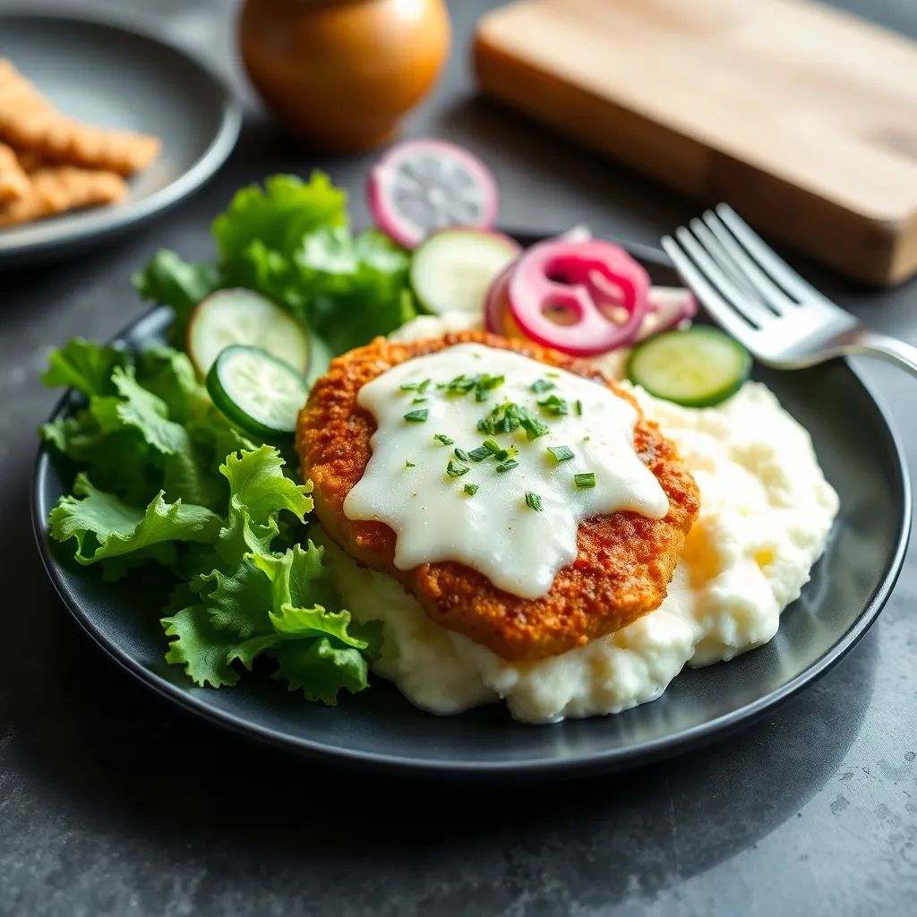 Recept - Bravčový Černohorský rezeň posypaný syrom so zemiakovou kašou a uhorkový šalát
