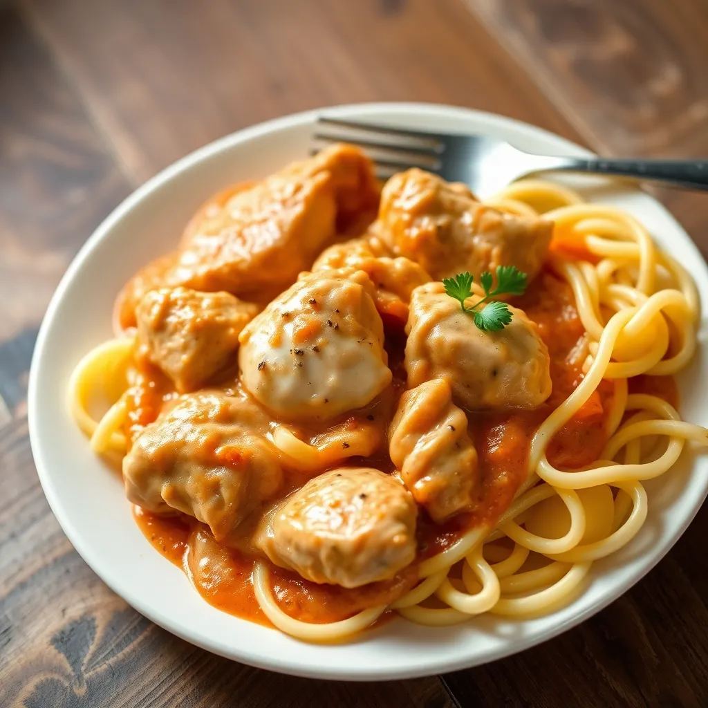 Recept - Kurací perkelt so smotanovou cestovinou