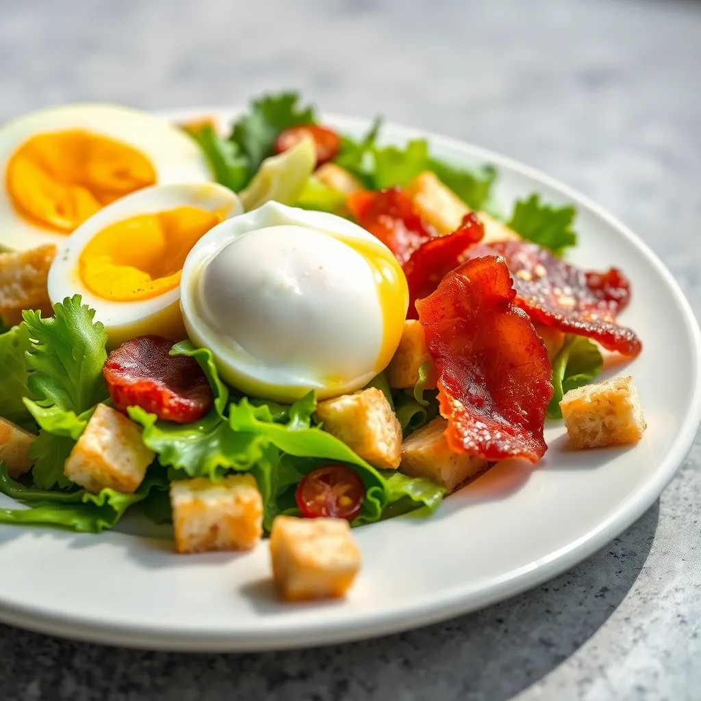 Recept - Domáci Caesar šalát s chrumkavou slaninkou a vajíčkom