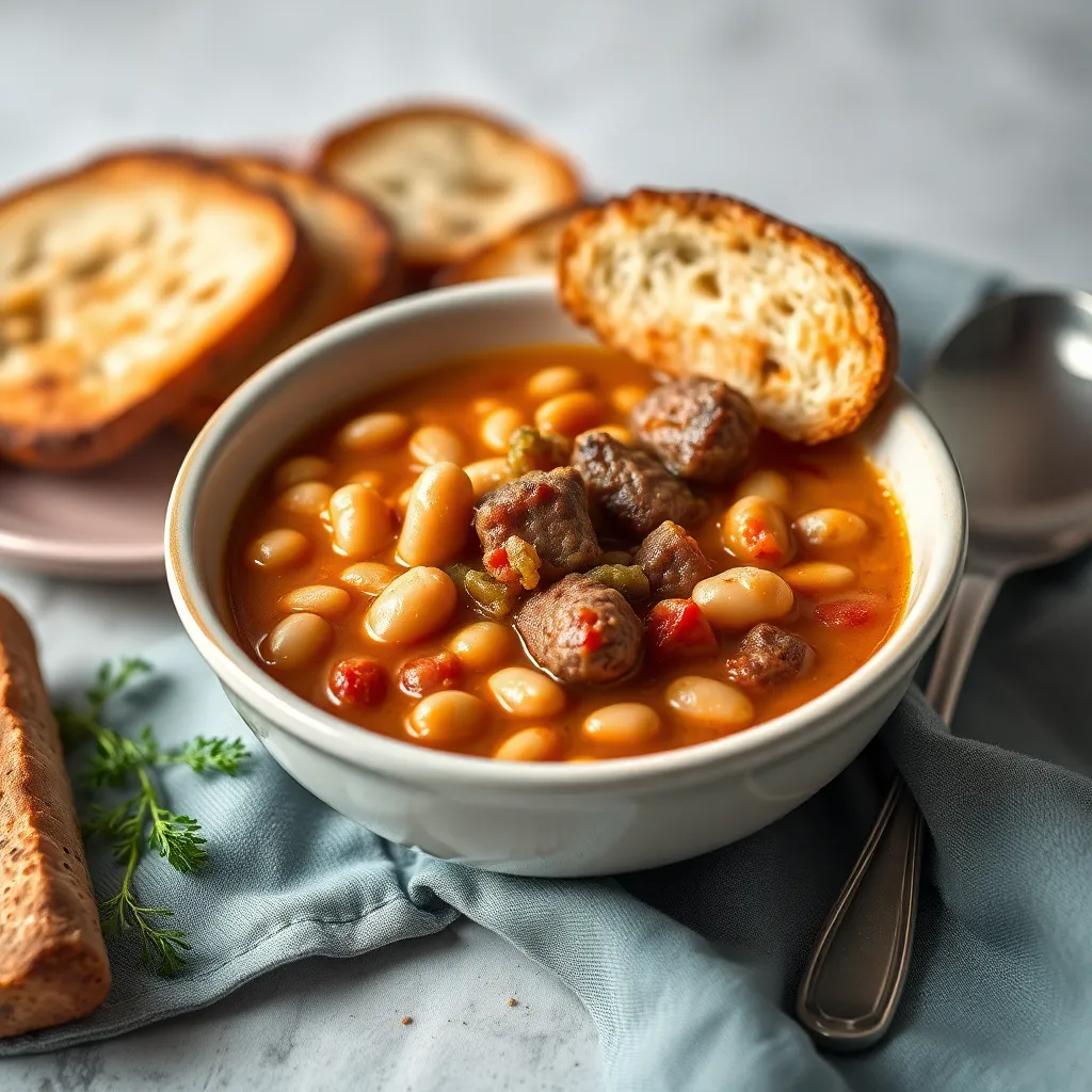 Recept - Fazuľová polievka s údeným mäsom a domácim chlebom