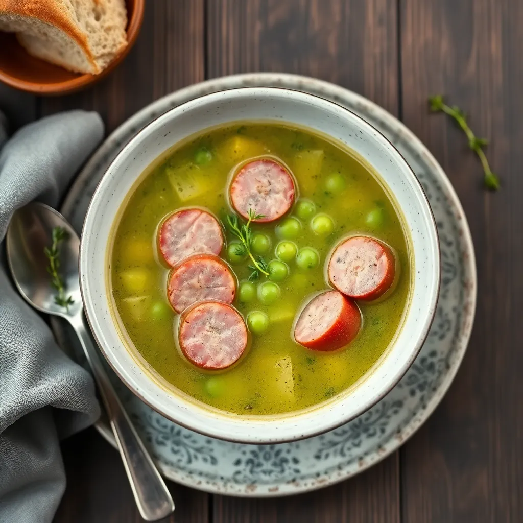 Recept - Hrachová polievka s údeným párkom