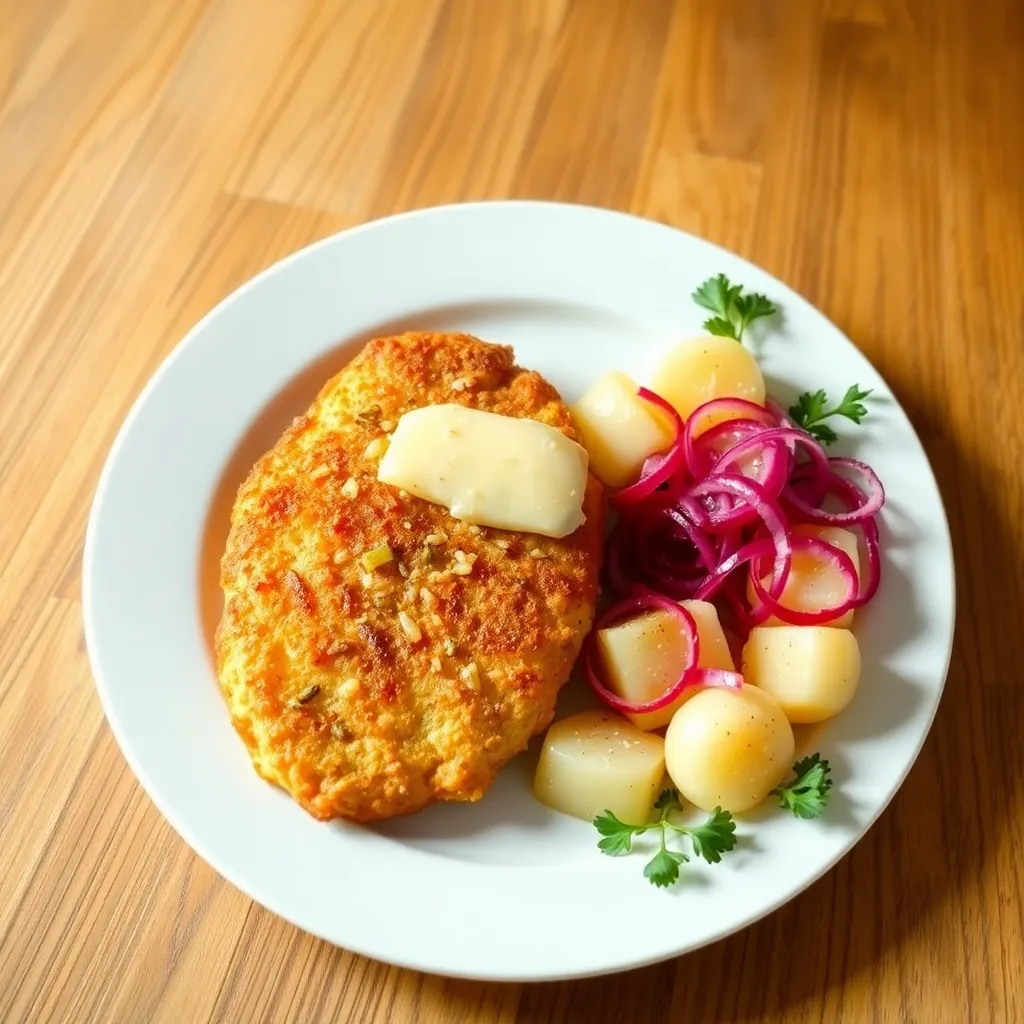 Recept - Kurací Černohorský rezeň posypaný syrom so var. zemiakmi a šalátom z cvikly s chrenom