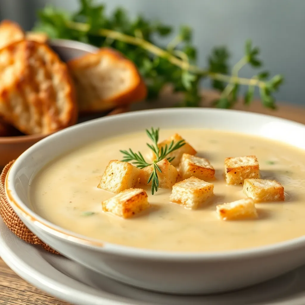 Recept - Cesnakový krém s krutónmi