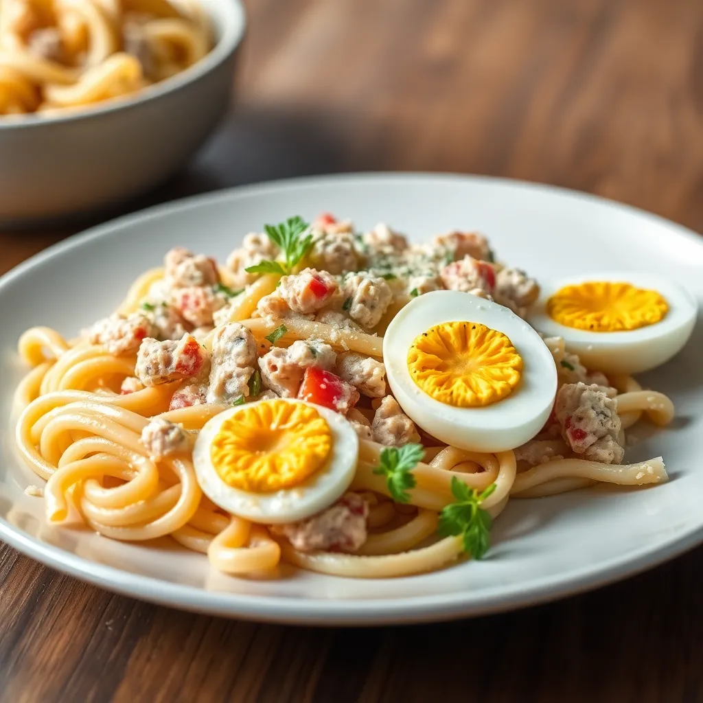 Recept - Cestovinový šalát s tuniakom a vajíčkom