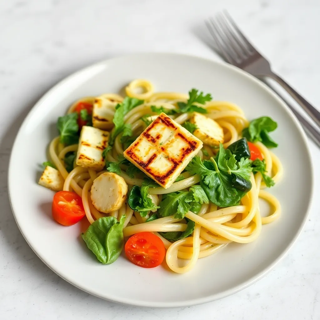 Recept - Zeleninovo-cestovinový šalát s grilovaným Halloumi syrom